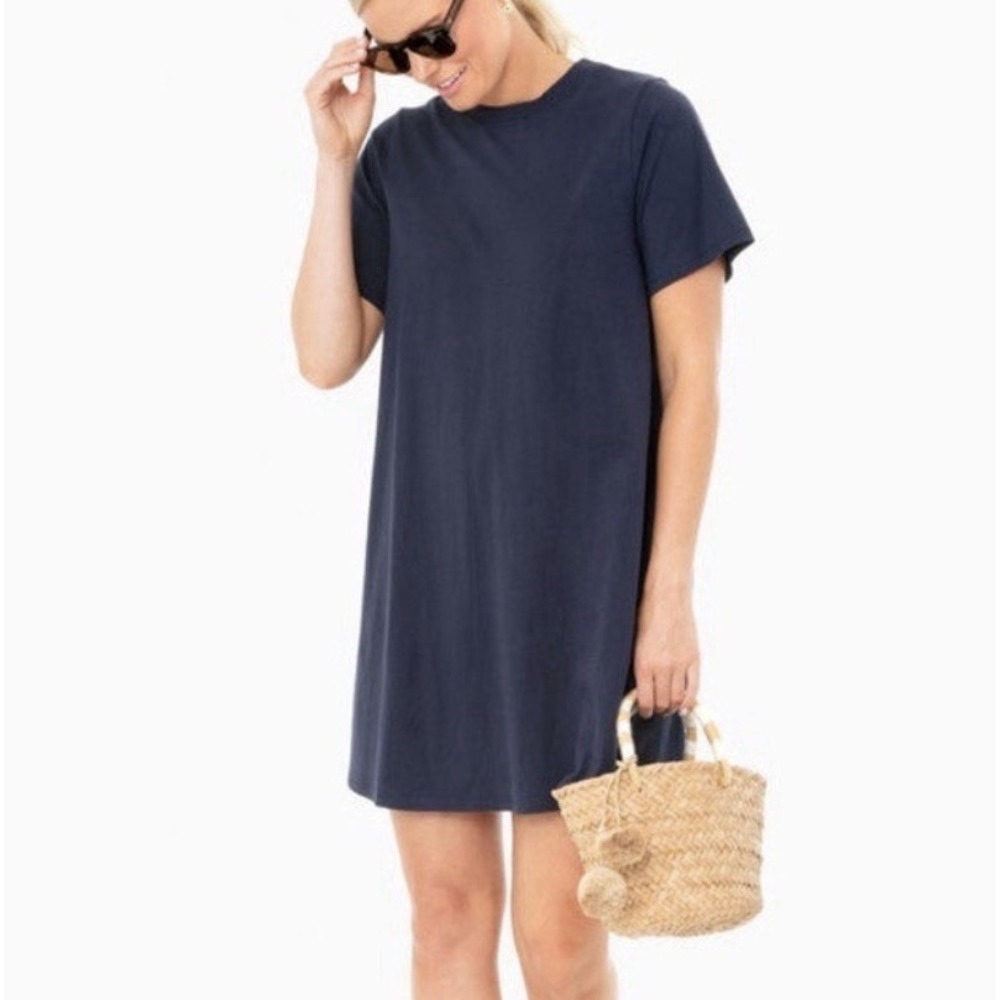 Tuckernuck Pomander Place Zoe T-Shirt Dress Sz S Navy Blue